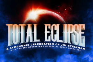 Promotional poster for 'Total Eclipse' featuring a solar eclipse over a blue space background and the bold, gradient title text.