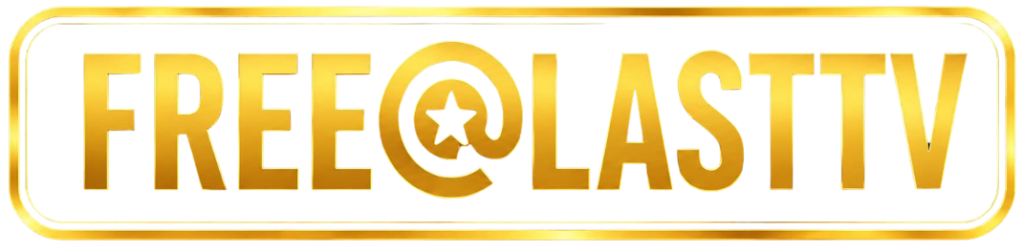 Gold glossy badge logo reading 'FREE@LASTV' with a circled star in the middle