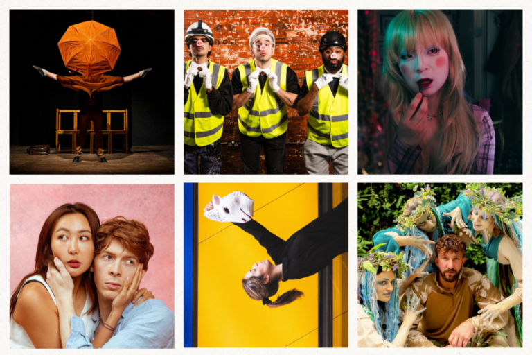 A collage of six productions featured in the Voila! Theatre Festival 2026 programme